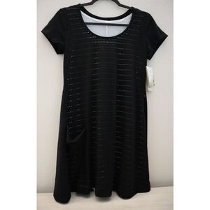 Stonewear Designs 11380-500-02 Women's Sz S Black Drishti Scoop Neck Dress